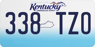 KY license plate 338TZO