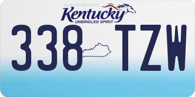 KY license plate 338TZW