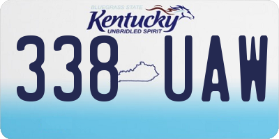 KY license plate 338UAW