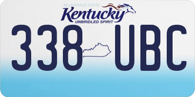 KY license plate 338UBC