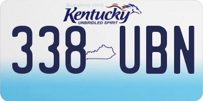 KY license plate 338UBN