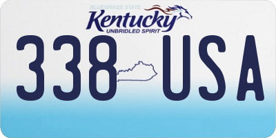 KY license plate 338USA