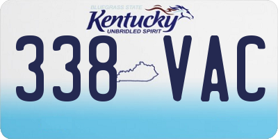 KY license plate 338VAC
