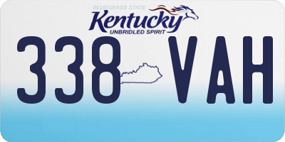 KY license plate 338VAH
