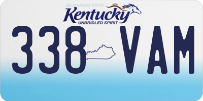 KY license plate 338VAM