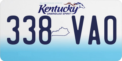 KY license plate 338VAO