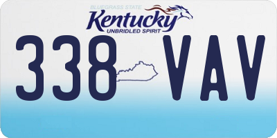KY license plate 338VAV