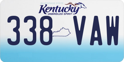 KY license plate 338VAW