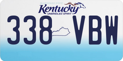 KY license plate 338VBW