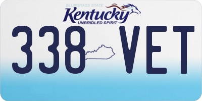 KY license plate 338VET