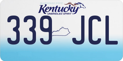 KY license plate 339JCL