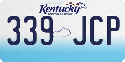 KY license plate 339JCP