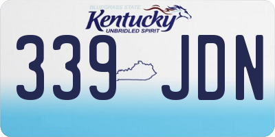 KY license plate 339JDN
