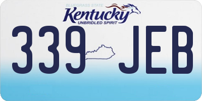 KY license plate 339JEB