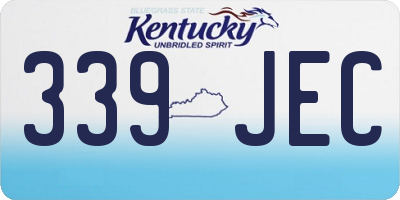 KY license plate 339JEC