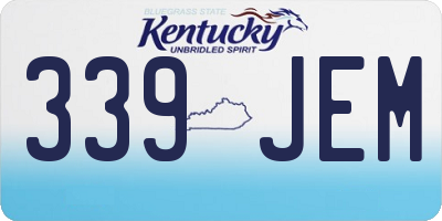 KY license plate 339JEM