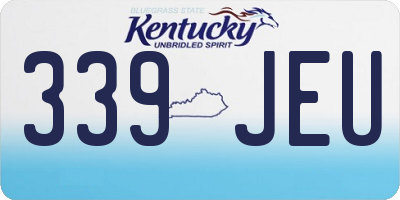 KY license plate 339JEU