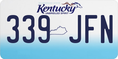 KY license plate 339JFN
