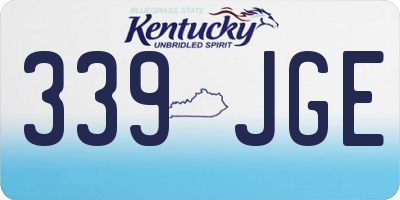 KY license plate 339JGE