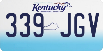 KY license plate 339JGV