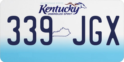 KY license plate 339JGX