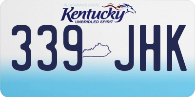 KY license plate 339JHK