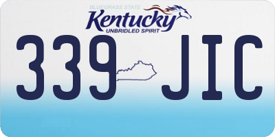 KY license plate 339JIC