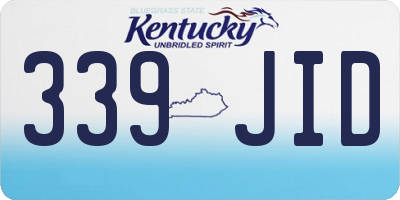 KY license plate 339JID