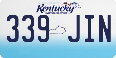KY license plate 339JIN