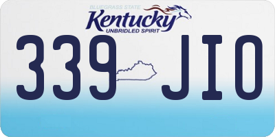 KY license plate 339JIO
