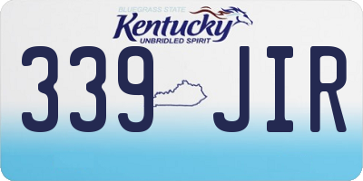 KY license plate 339JIR