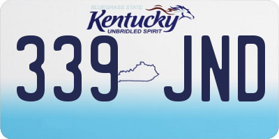 KY license plate 339JND