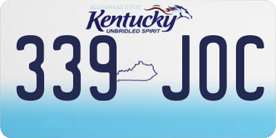 KY license plate 339JOC