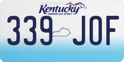 KY license plate 339JOF