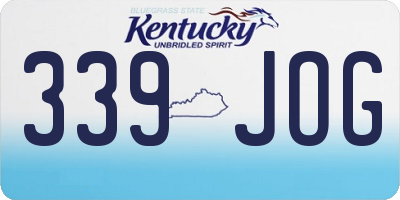 KY license plate 339JOG