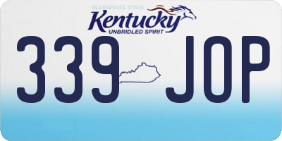 KY license plate 339JOP