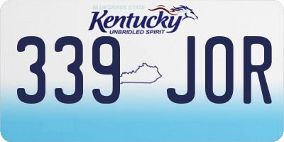 KY license plate 339JOR