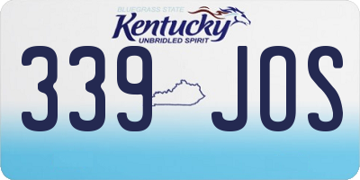 KY license plate 339JOS