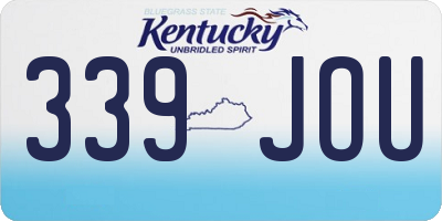 KY license plate 339JOU
