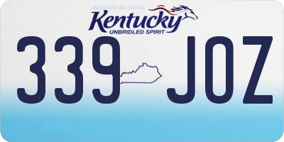 KY license plate 339JOZ