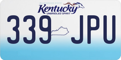 KY license plate 339JPU