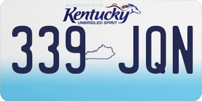 KY license plate 339JQN
