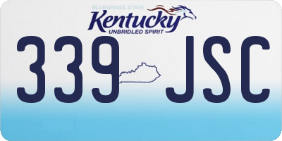 KY license plate 339JSC