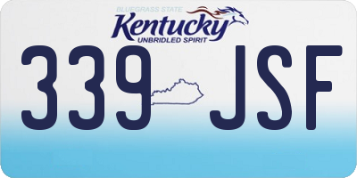 KY license plate 339JSF
