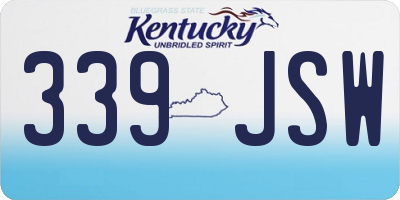 KY license plate 339JSW