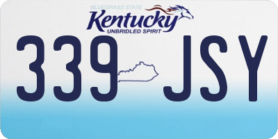 KY license plate 339JSY