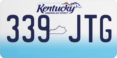 KY license plate 339JTG