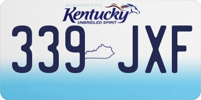 KY license plate 339JXF