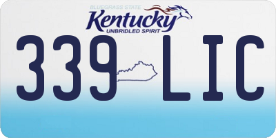 KY license plate 339LIC