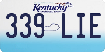 KY license plate 339LIE